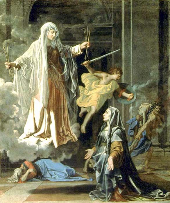 Nikolas Poussin: Római Szent Franciska látomása, 1654-1660, Louvre Múzeum, Párizs