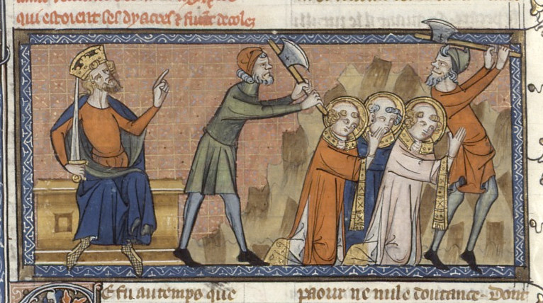 Richard de Montbaston és munkatársai: II. Sixtus és a diakónusok mártíromsága, XIV. század, Párizs