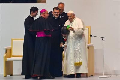 Ferenc pápa a Papp László Arénában